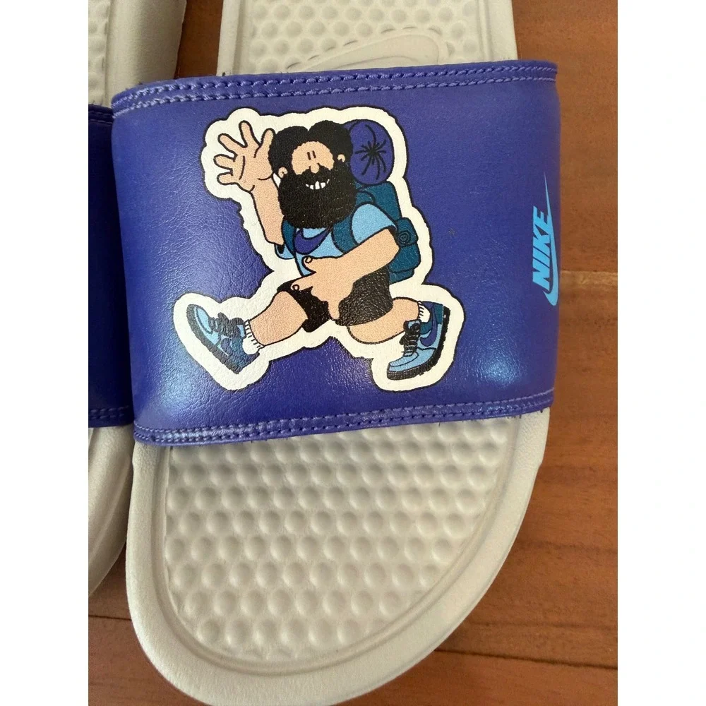 Nike Benassi JDI Slides Sandal Blue Fury Hiker 631261-038 Men's 7